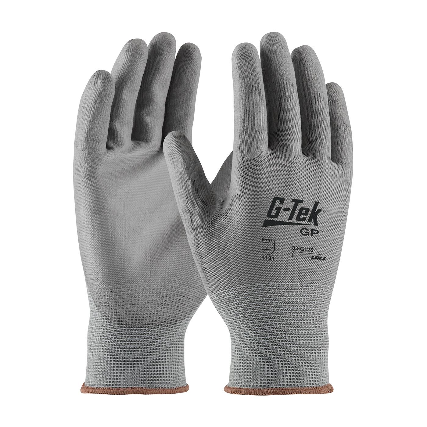 G-TEK NPG GRAY PU PALM COATED NYLON - Tagged Gloves